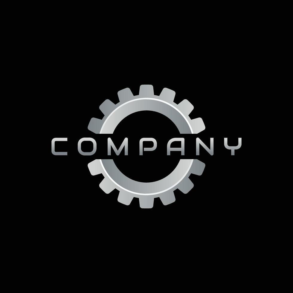 silver gear logo design vector