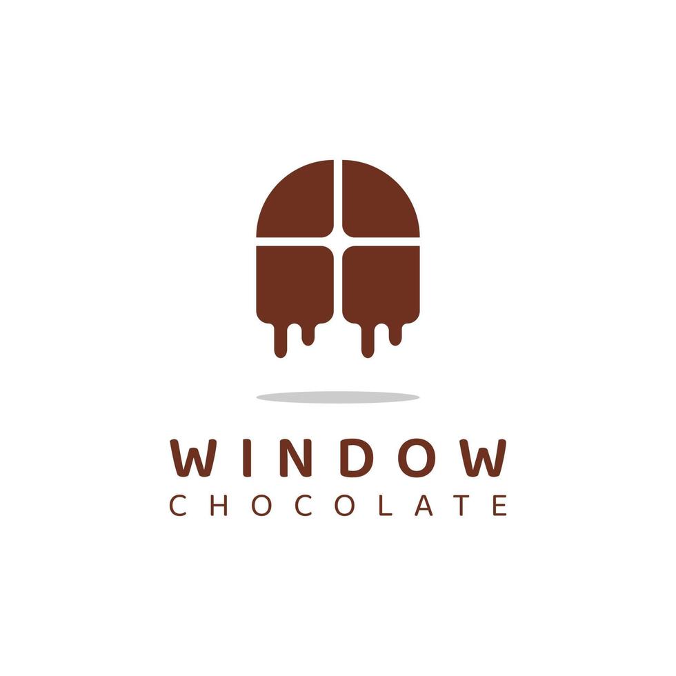 plantilla de logotipo de ventana de chocolate dulce vector