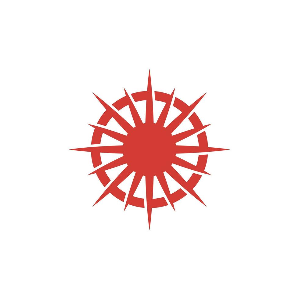 red sun logo design vector