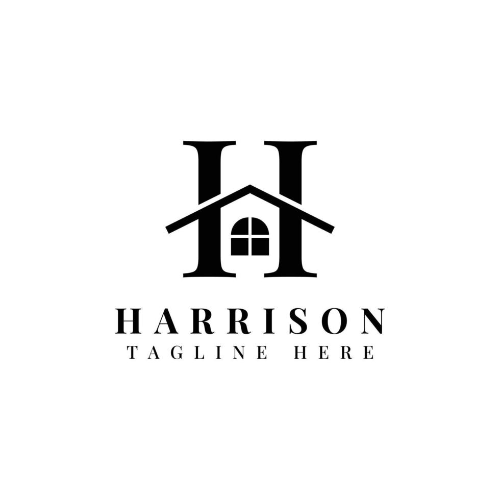 letter H house logo template vector