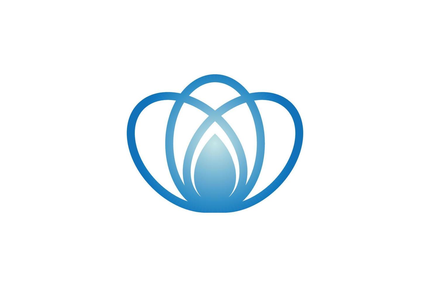 diseño de logotipo de flor de agua azul vector