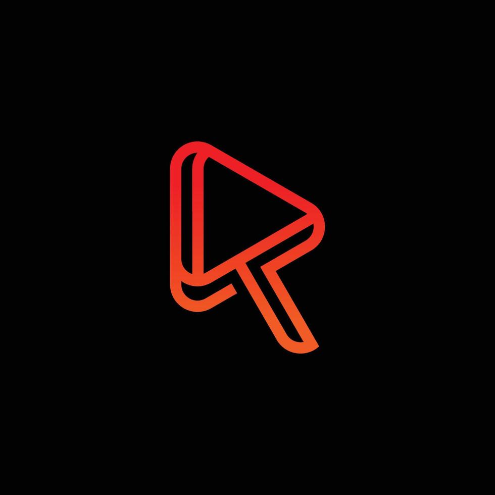 letter r play logo vector