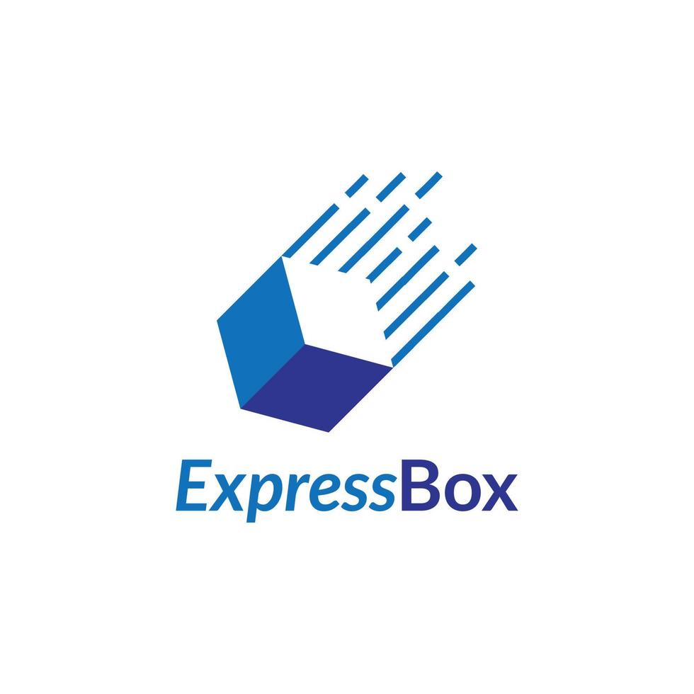 diseño de logotipo cubo o caja express vector