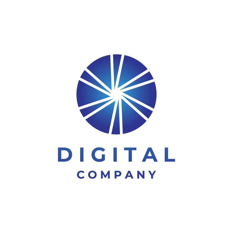 plantilla de logotipo de vector de tecnología digital ligera