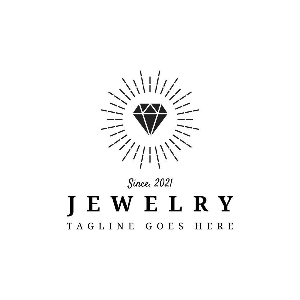 plantilla de logotipo de vector vintage de diamante