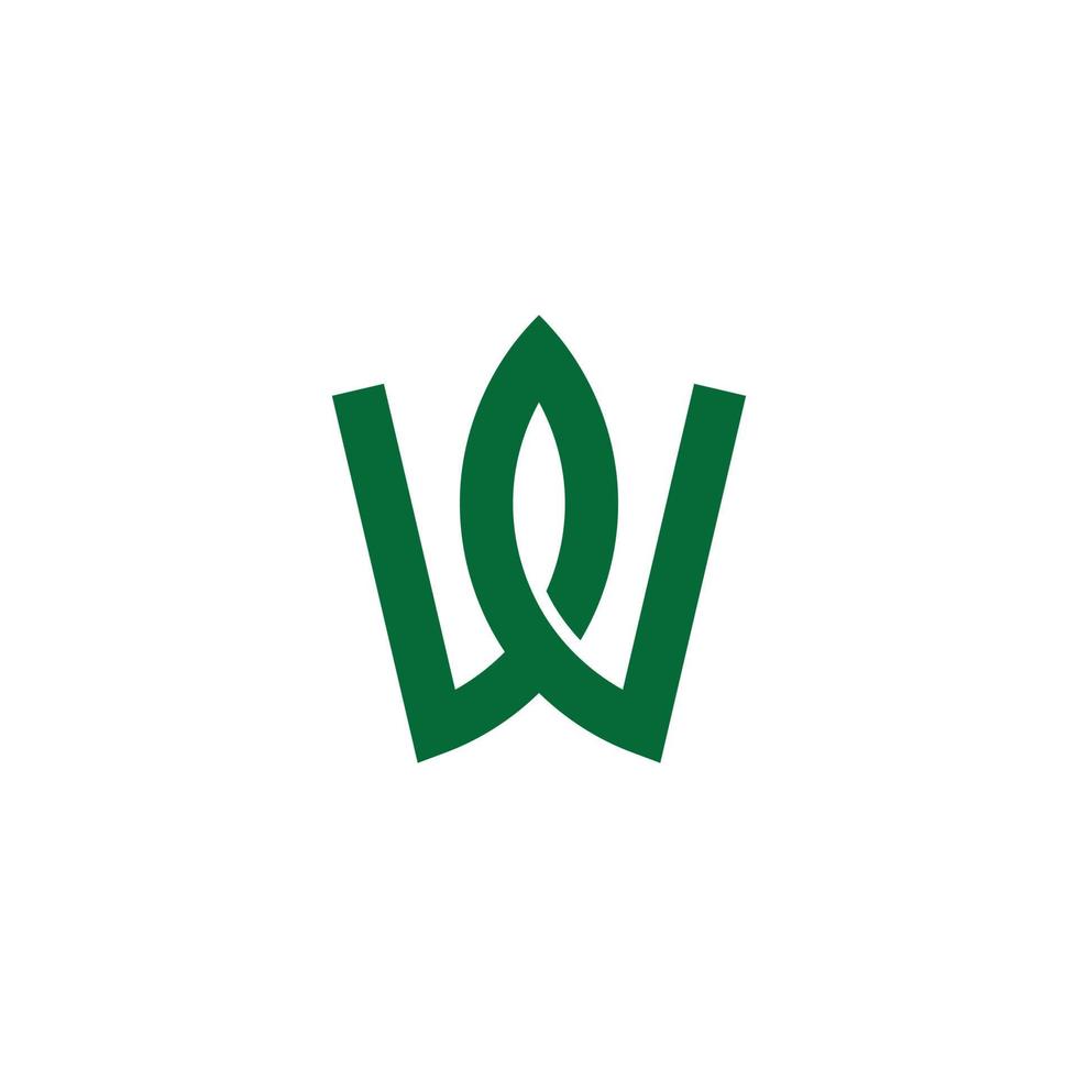diseño de logotipo de hoja de letra w vector