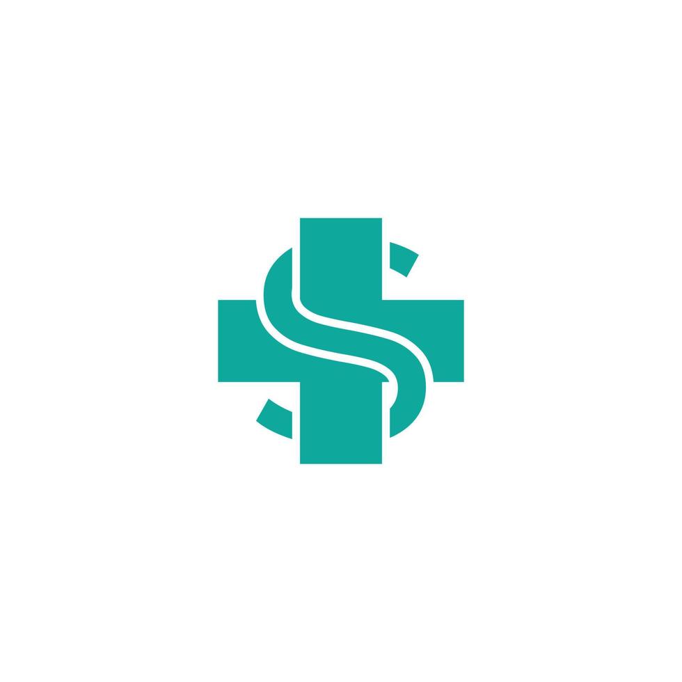 letter s health logo design vector