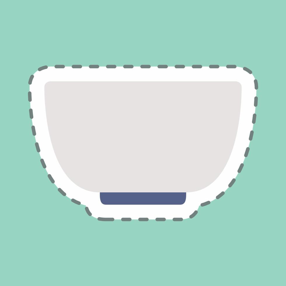 Sticker Bowl - Line Cut - Simple illustration,Editable stroke vector