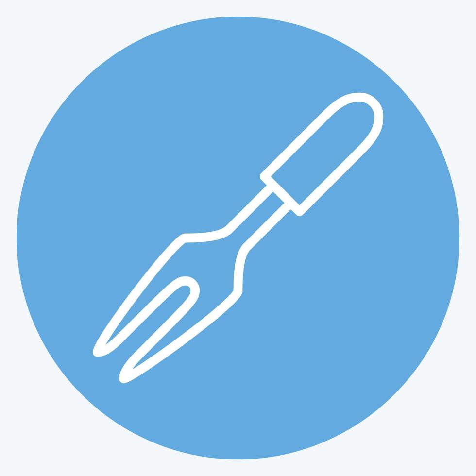 Icon Carving Fork - Blue Eyes Style - Simple illustration,Editable stroke vector