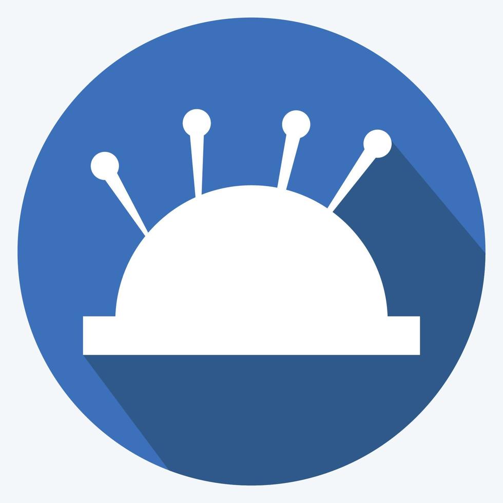 Multiple Needles Icon in trendy long shadow style isolated on soft blue background vector