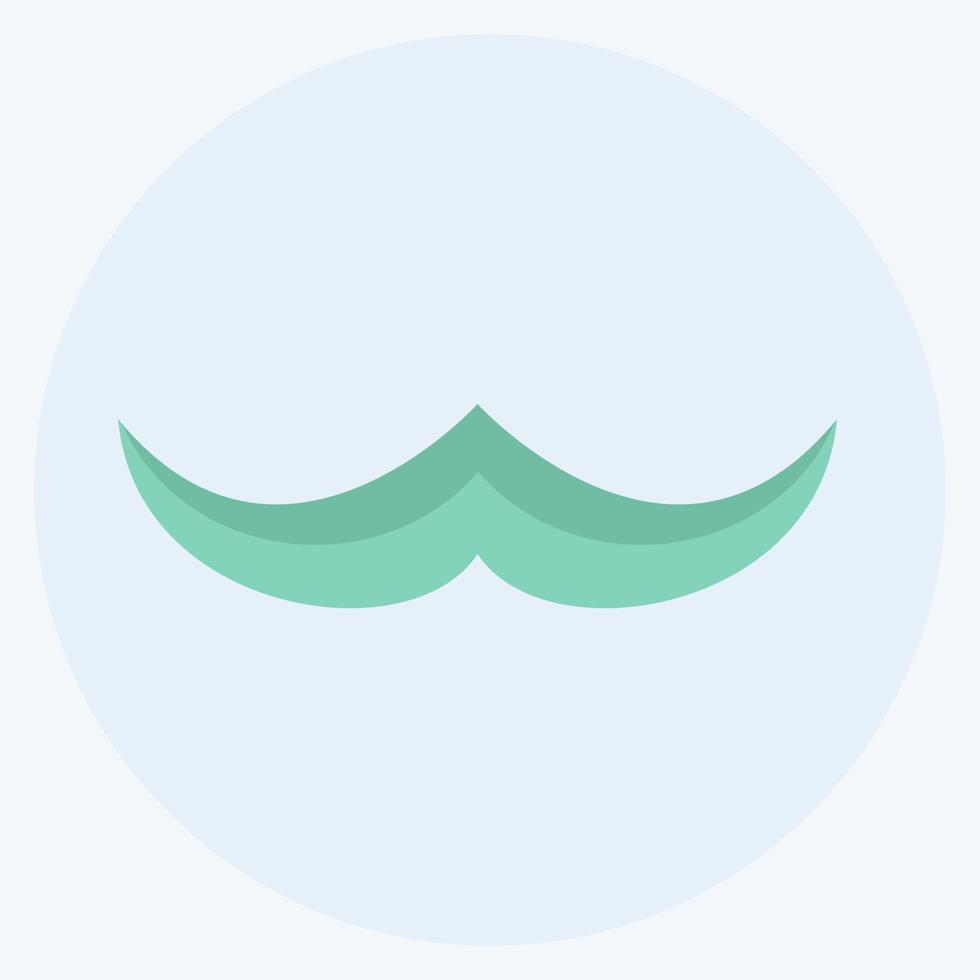icono de bigote en un estilo moderno y plano aislado en un fondo azul suave vector