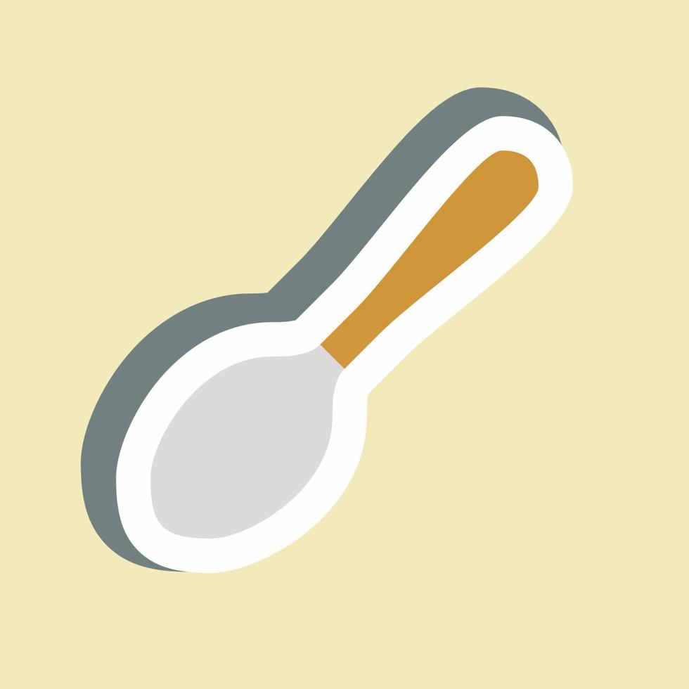 Sticker Spoon - Simple illustration,Editable stroke vector