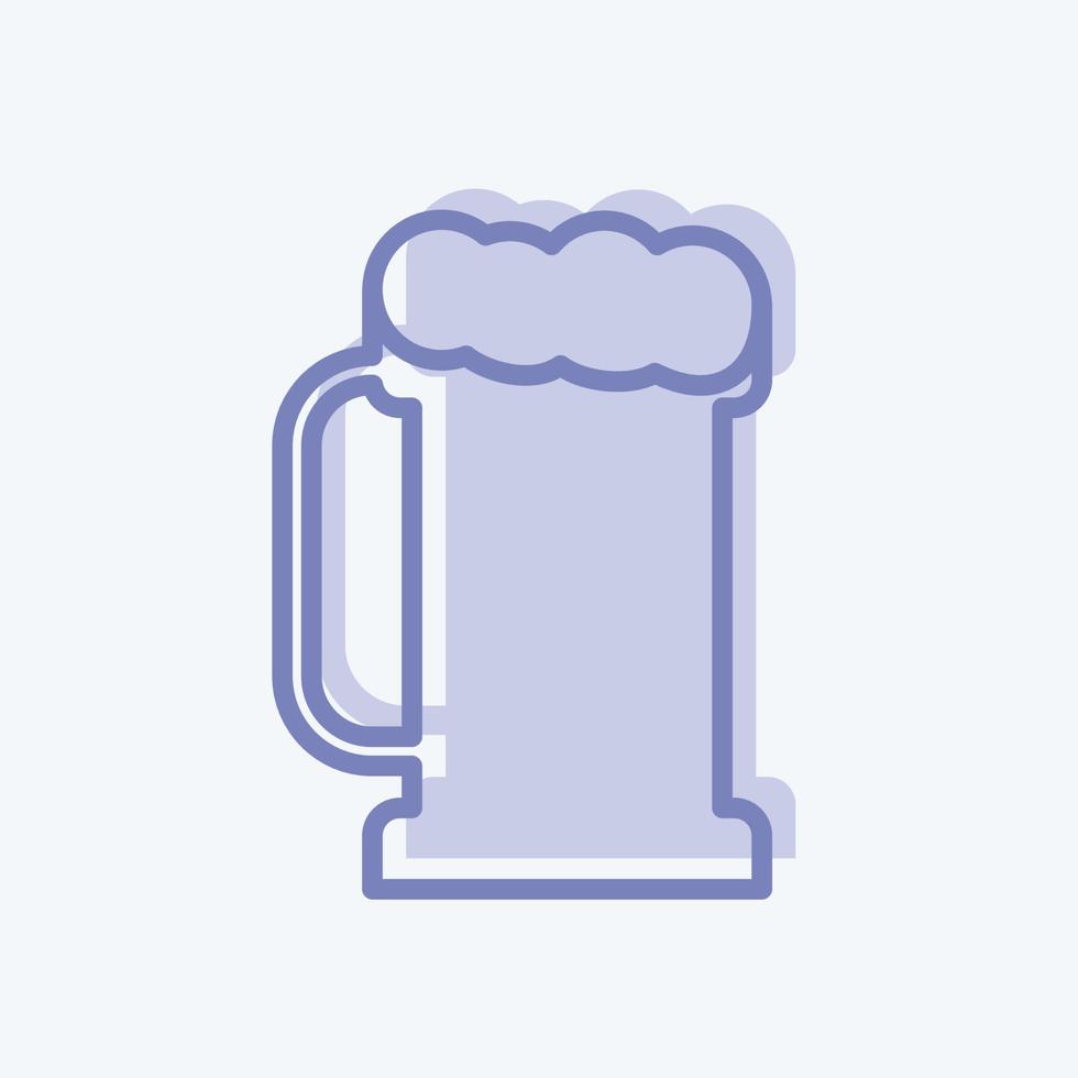 pinta de icono de cerveza i en un moderno estilo de dos tonos aislado en un fondo azul suave vector