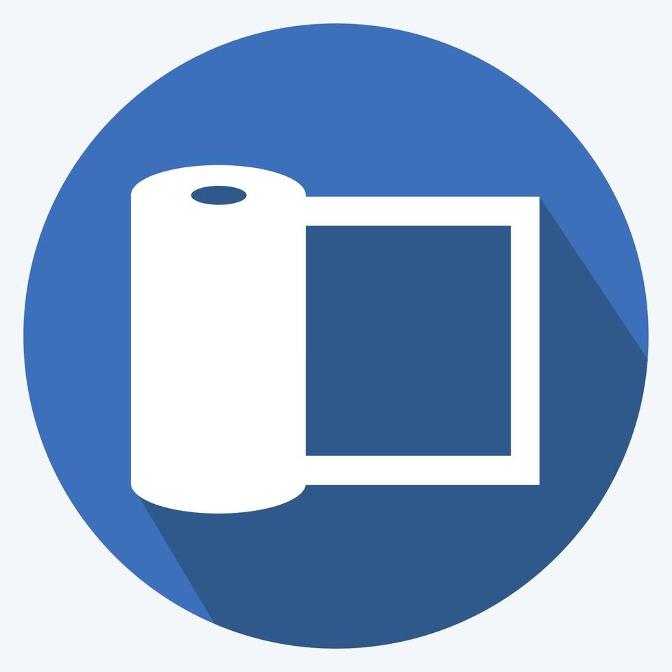 Buckram Icon in trendy long shadow style isolated on soft blue background vector