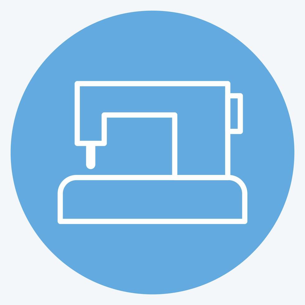 Sewing Machine Icon in trendy blue eyes style isolated on soft blue background vector