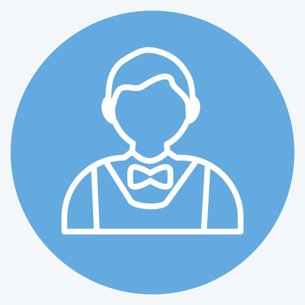 Barkeeper Icon in trendy blue eyes style isolated on soft blue background vector