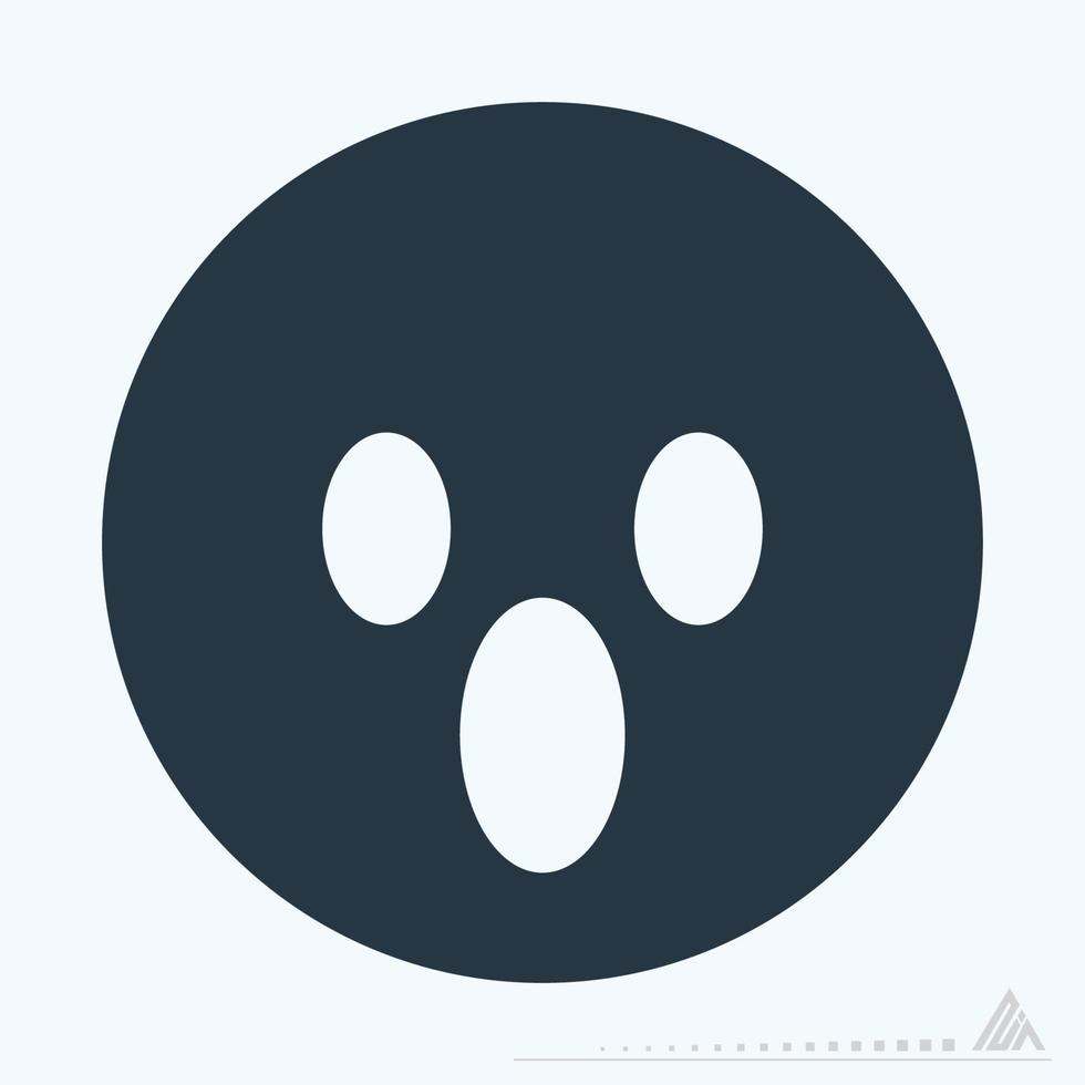 Icon Emoticon Scared - Glyph Style vector