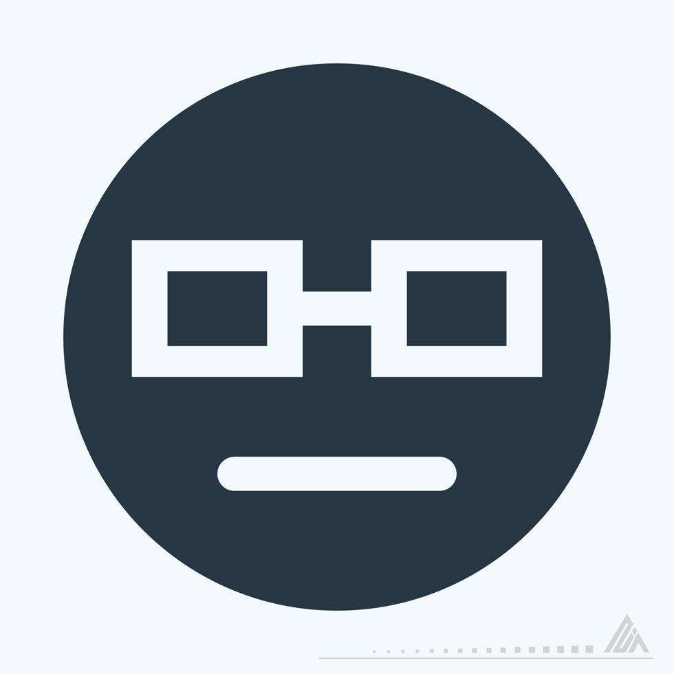 Icon Emoticon Geek - Glyph Style vector