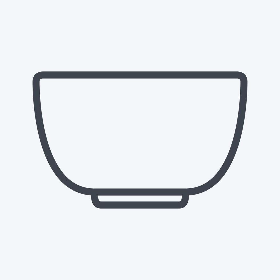 Icon Bowl - Line Style - Simple illustration,Editable stroke vector