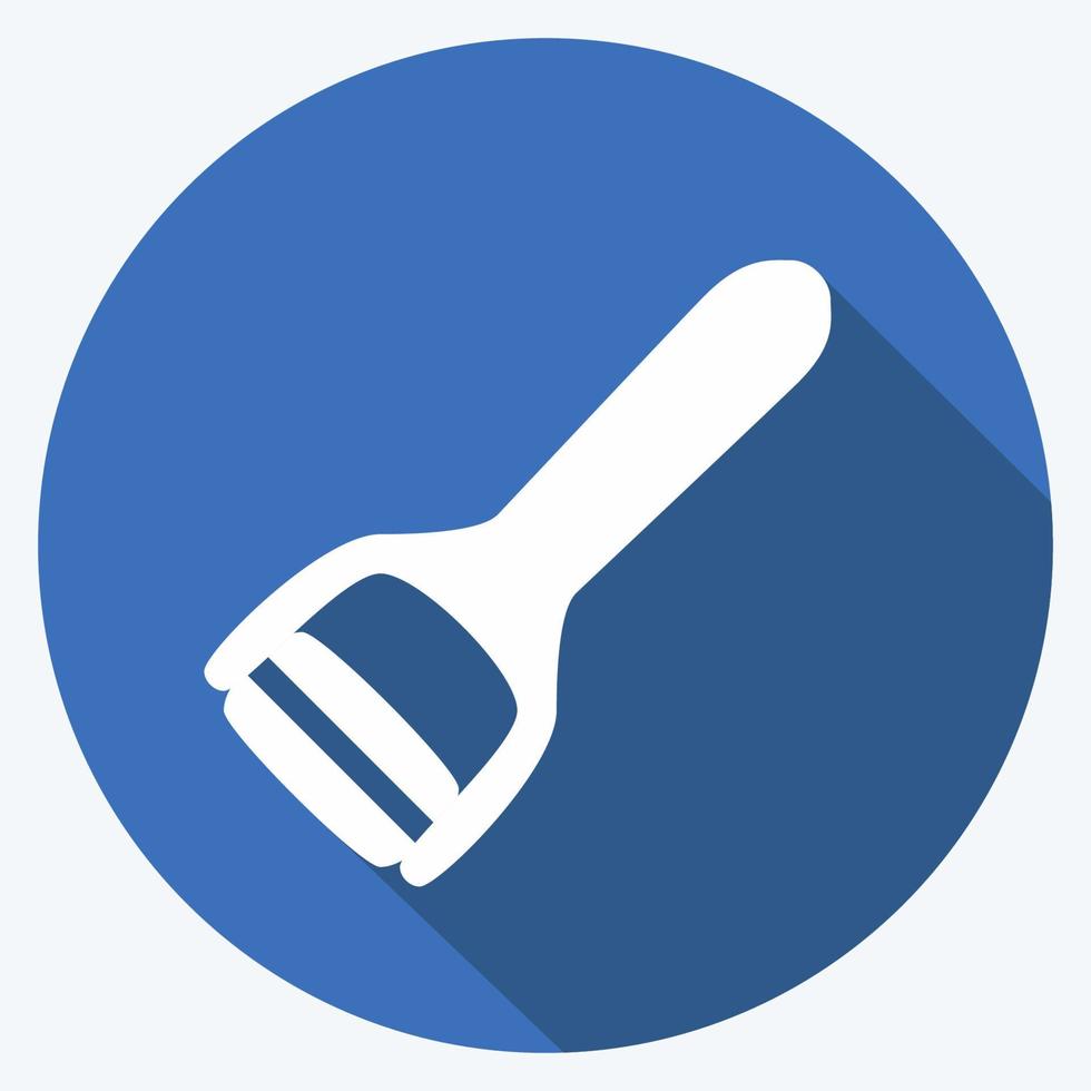 Icon Peeler - Long Shadow Style - Simple illustration,Editable stroke vector