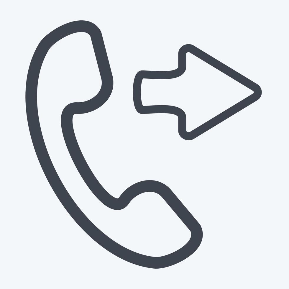 Icon Phone Outgoing - Line St... vector