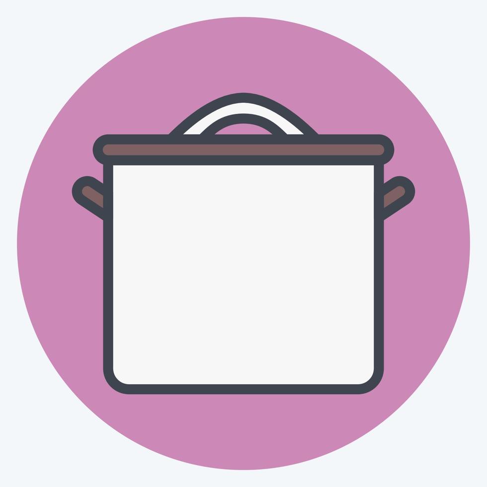 Icon Pot - Color Mate Style - Simple illustration,Editable stroke vector