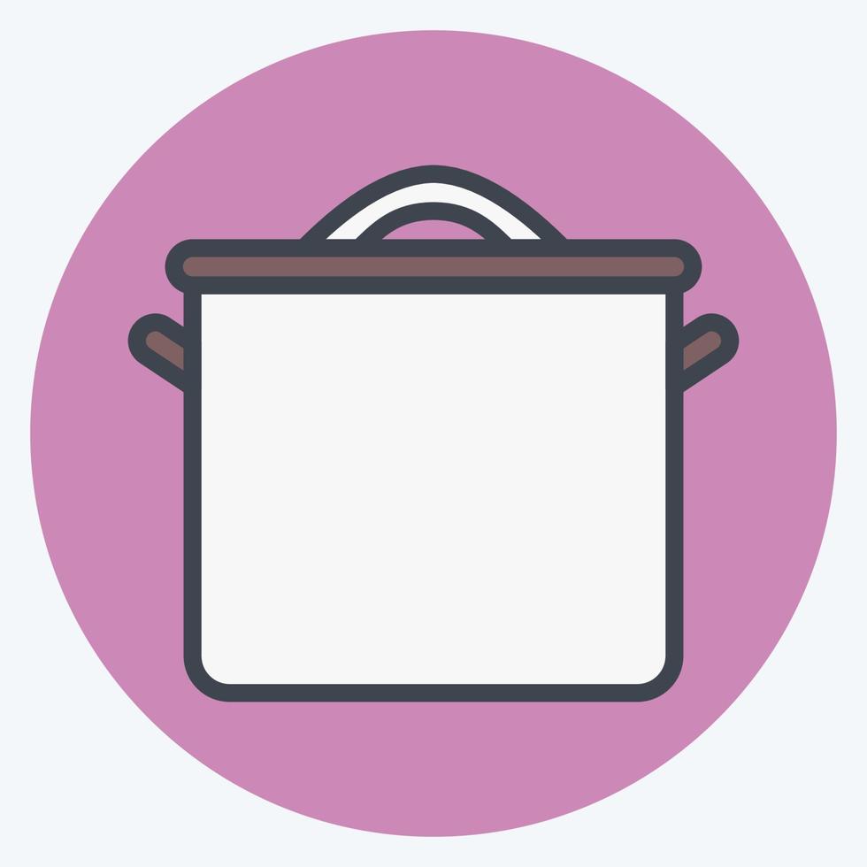 Icon Pot - Color Mate Style - Simple illustration,Editable stroke vector