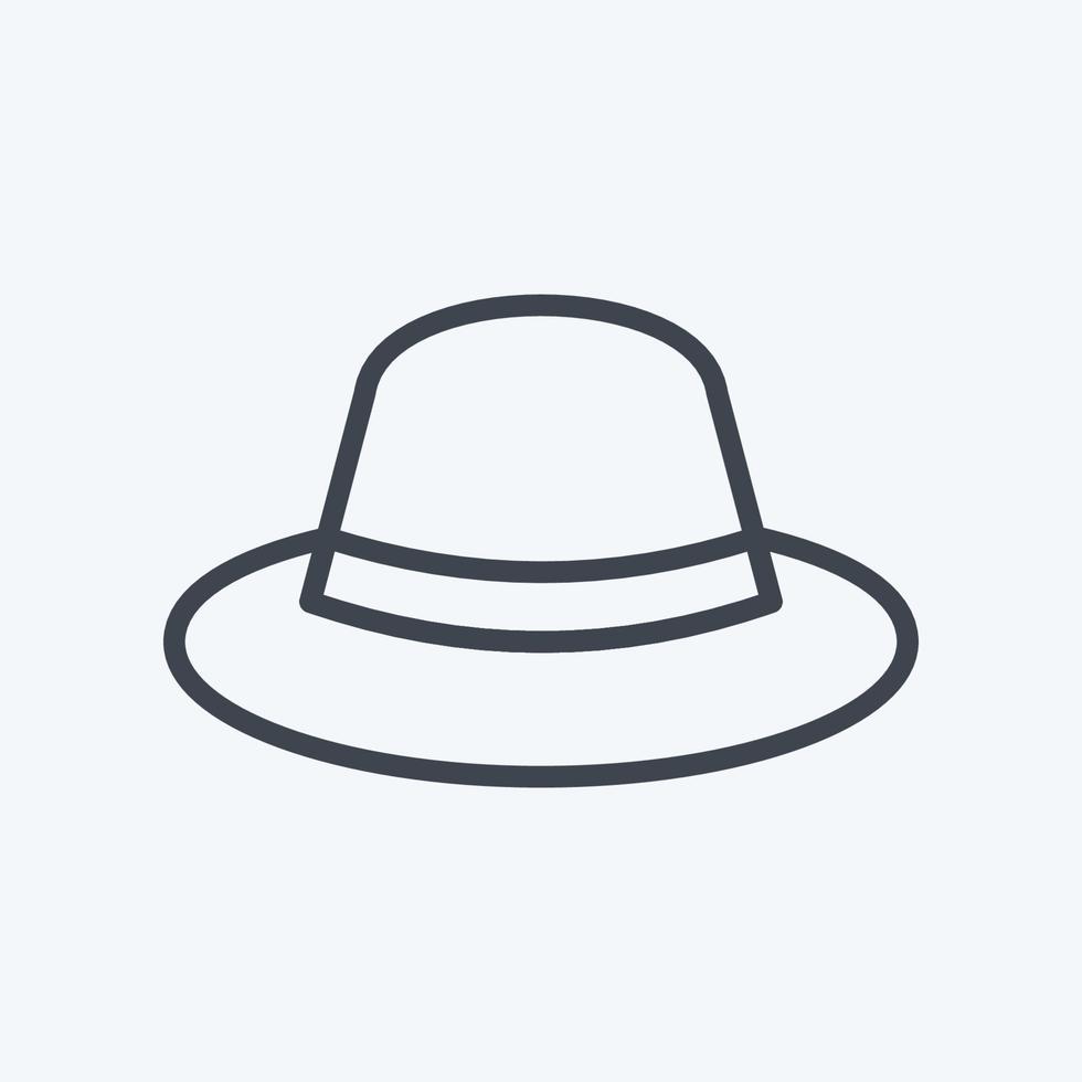 Hat Icon in trendy line style isolated on soft blue background vector