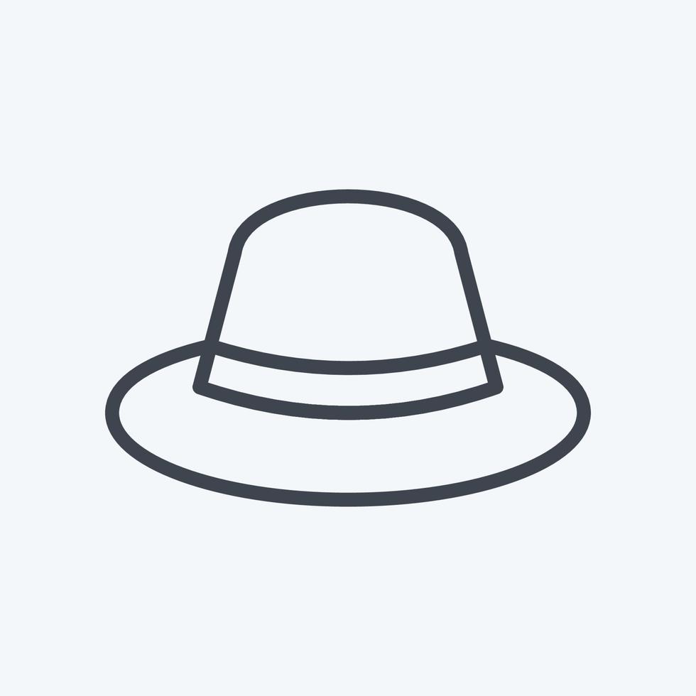 icono de sombrero en estilo de línea de moda aislado sobre fondo azul suave vector