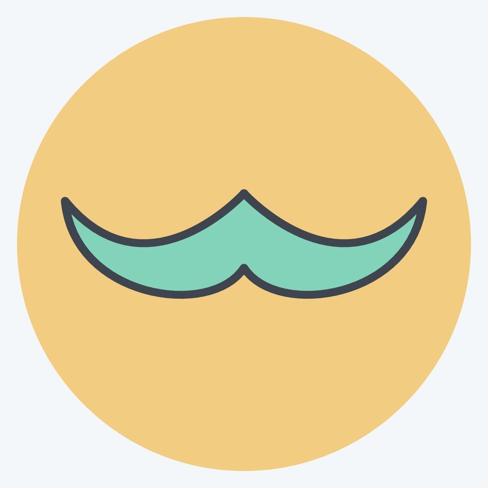 Moustache Icon in trendy color mate style isolated on soft blue background vector