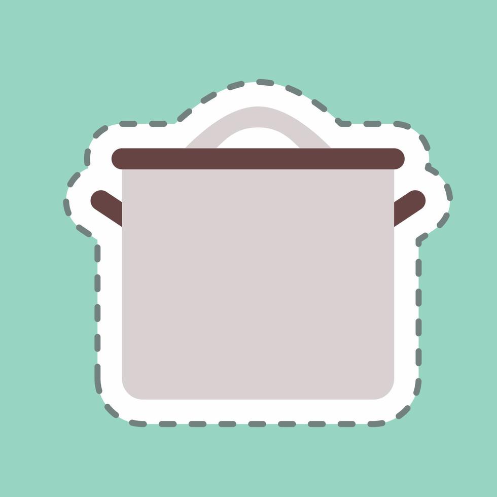 Sticker Pot - Line Cut - Simple illustration,Editable stroke vector