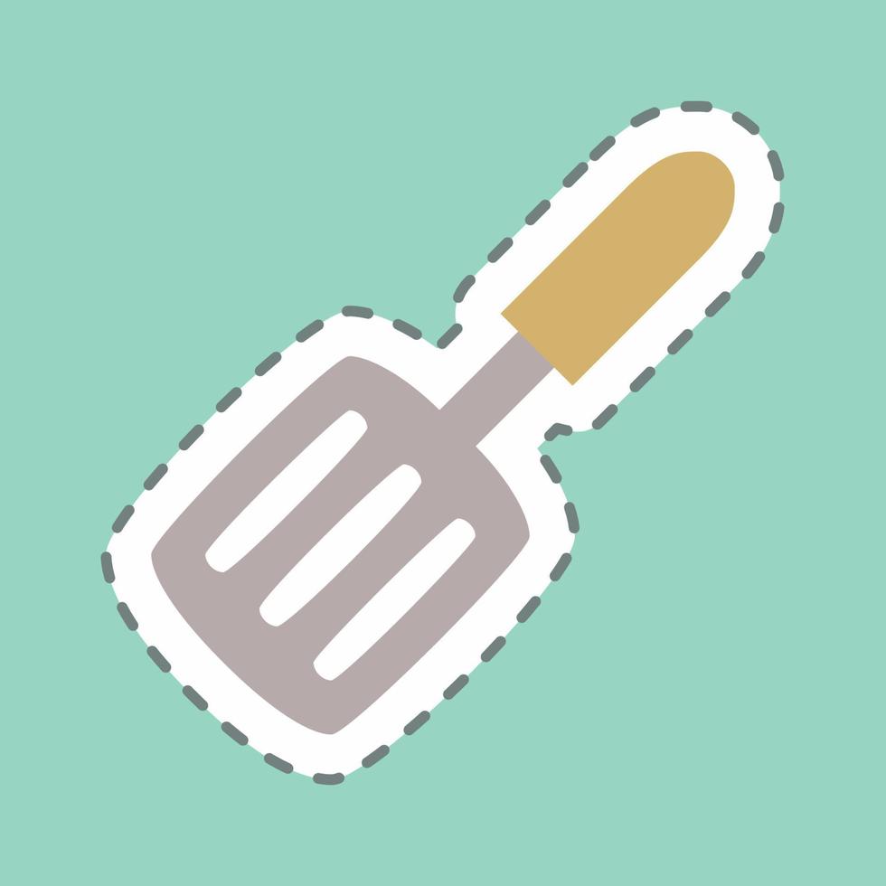 Sticker Spatula - Line Cut - Simple illustration,Editable stroke vector