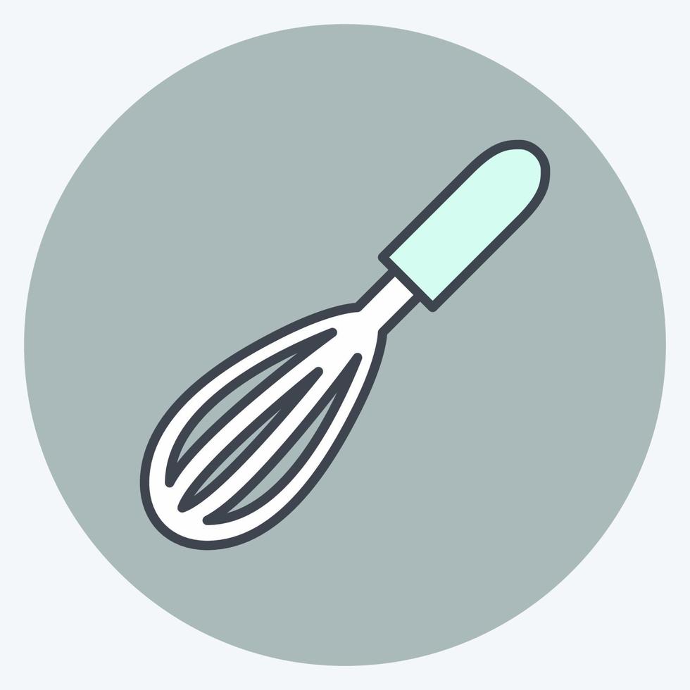 Icon Whisk - Color Mate Style - Simple illustration,Editable stroke vector