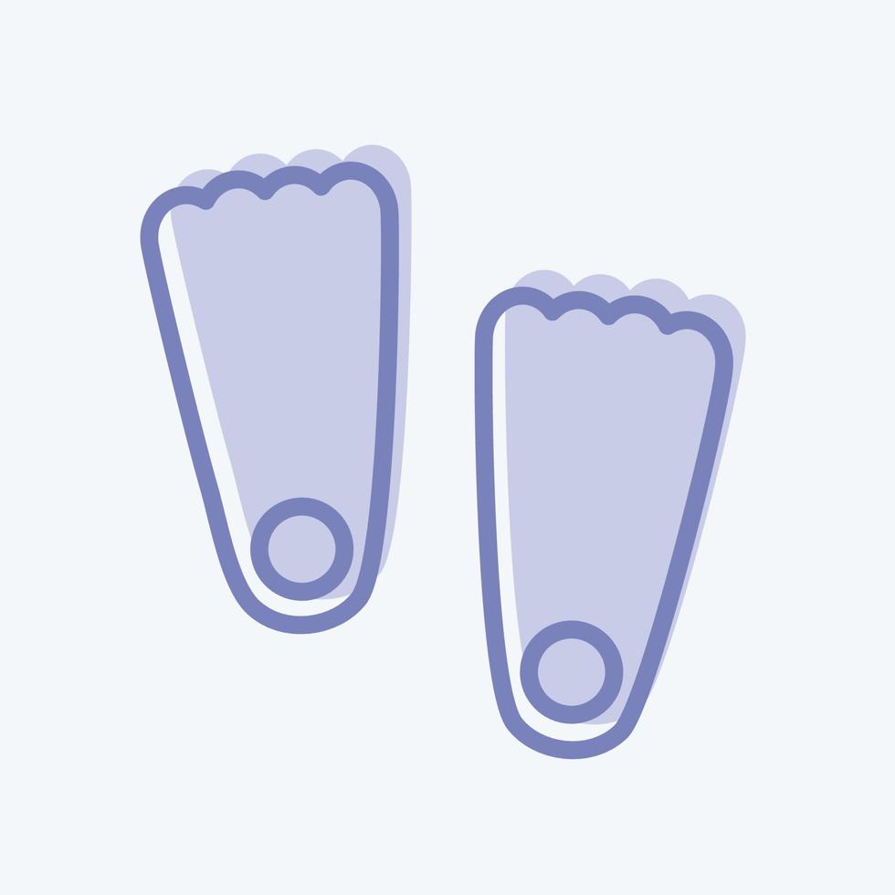 Swimming Fins Icon in trendy two tone style isolated on soft blue background vector