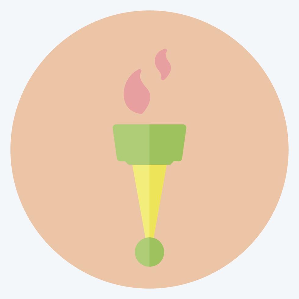Torch Icon in trendy flat style isolated on soft blue background vector