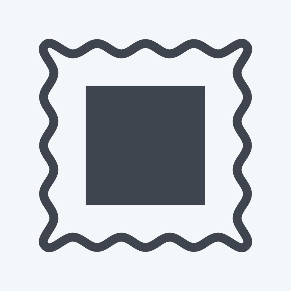 Frame I Icon in trendy glyph style isolated on soft blue background vector