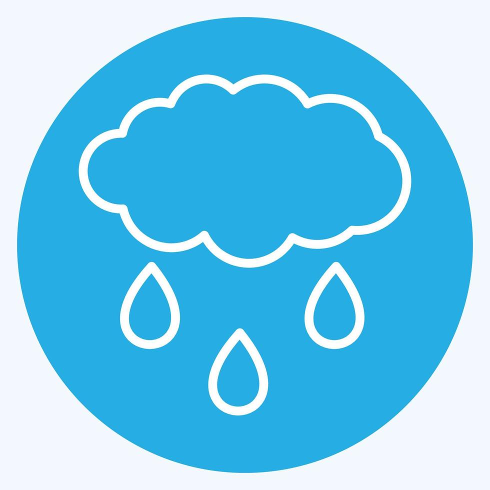 Rain Cloud Icon in trendy blue eyes style isolated on soft blue background vector