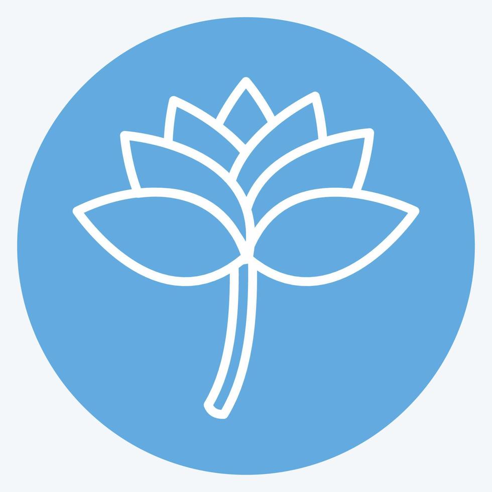 Lotus icon in trendy blue eyes style isolated on soft blue background vector