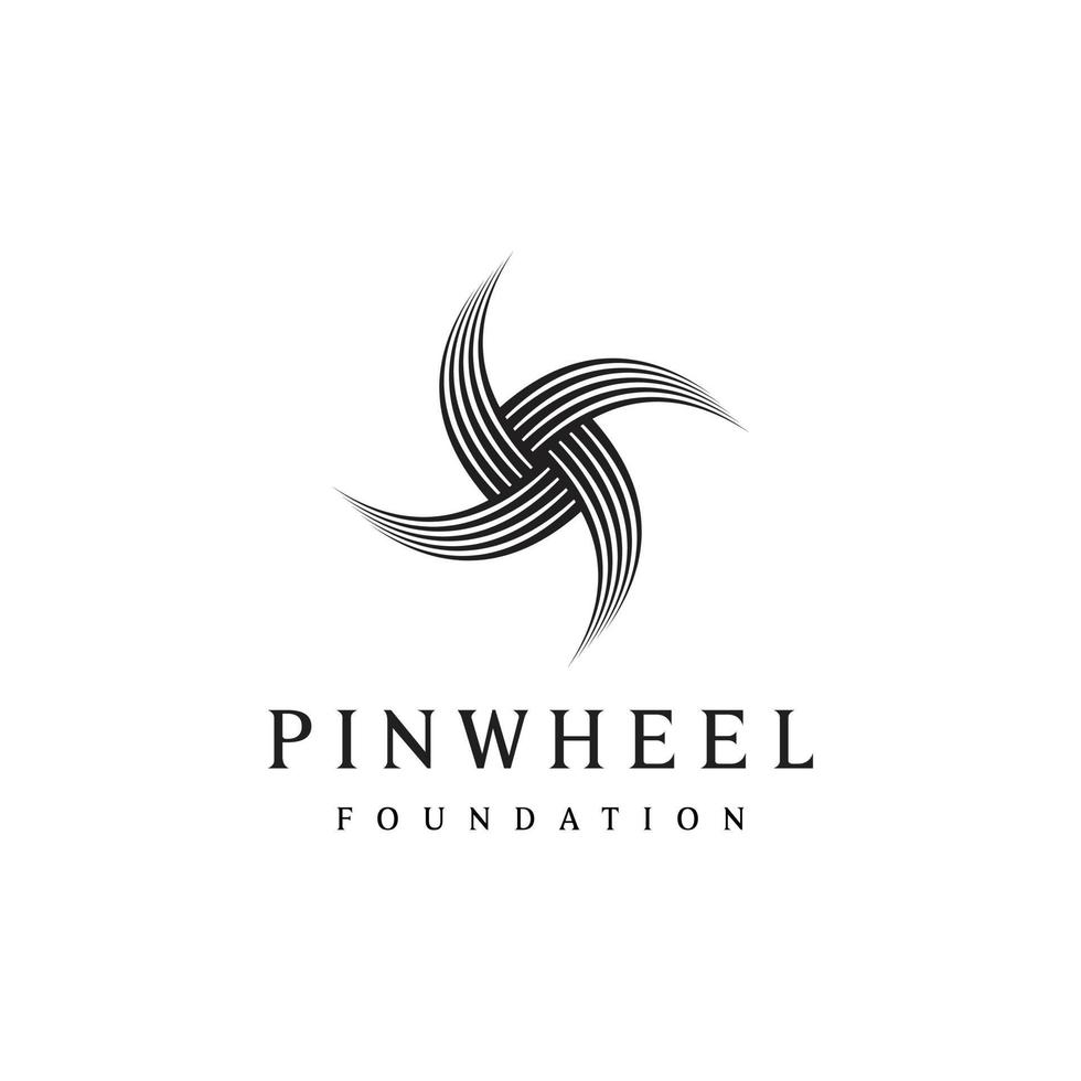 black pinwheel vector logo template