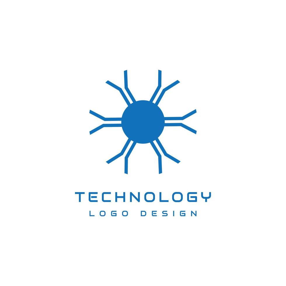 diseño de logotipo de vector de tecnología azul