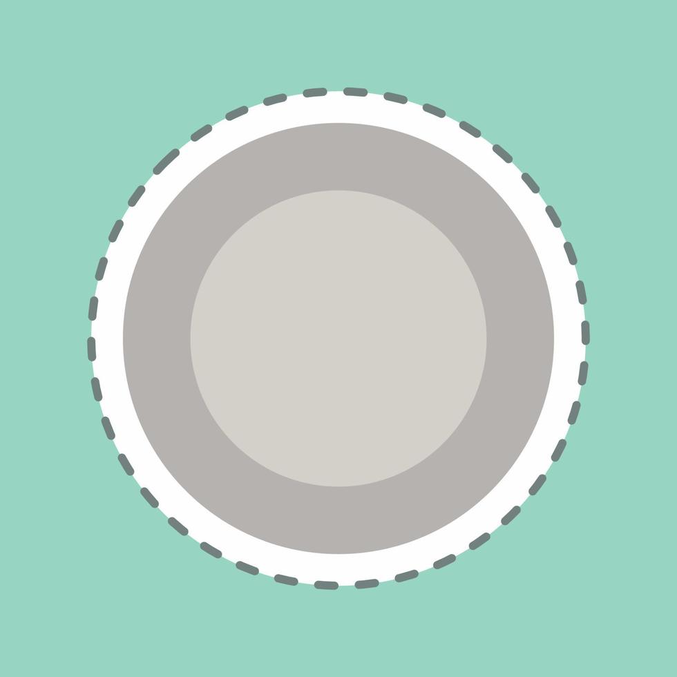 Sticker Plate - Line Cut - Simple illustration,Editable stroke vector