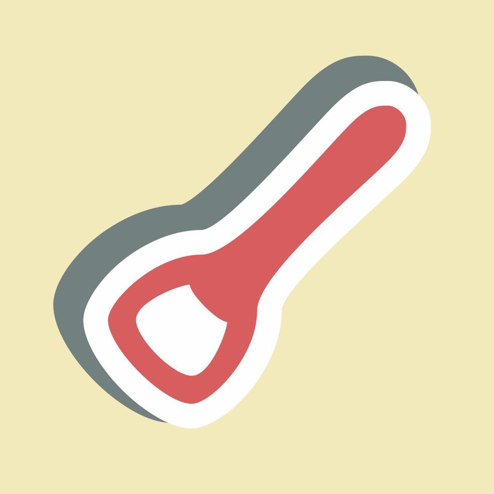 Sticker Bottle Opener - Simple illustration,Editable stroke vector