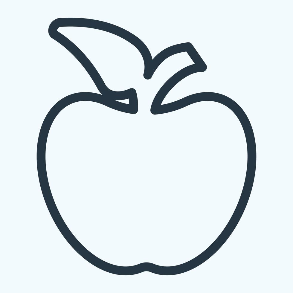 icono de manzana - estilo de línea vector