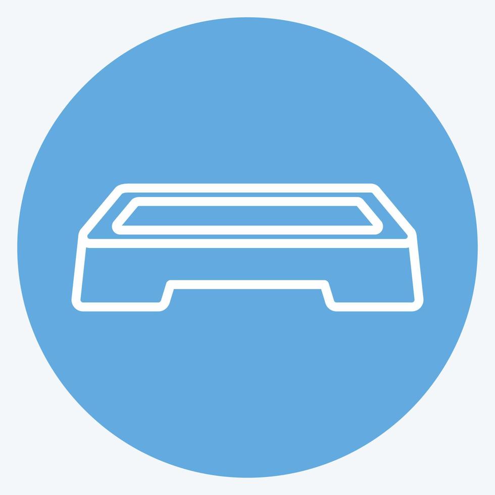 Aerobics Stand Icon in trendy blue eyes style isolated on soft blue background vector