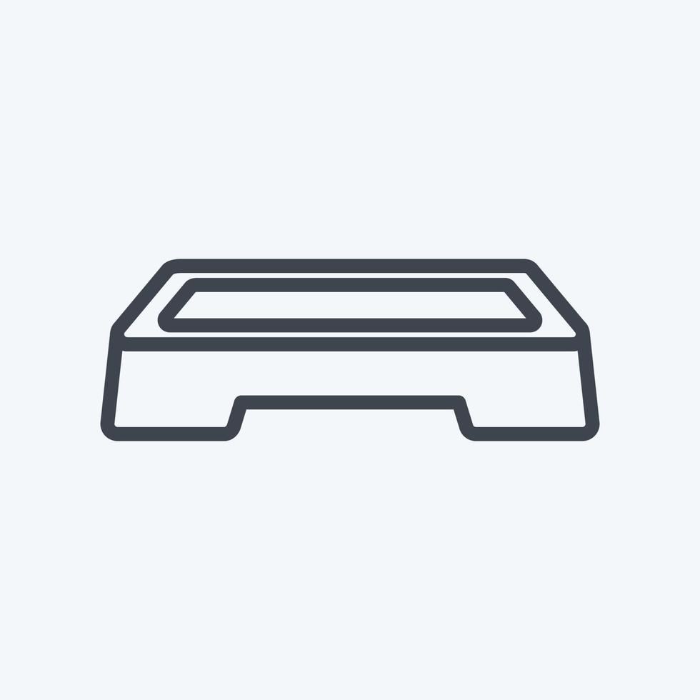 Aerobics Stand Icon in trendy line style isolated on soft blue background vector