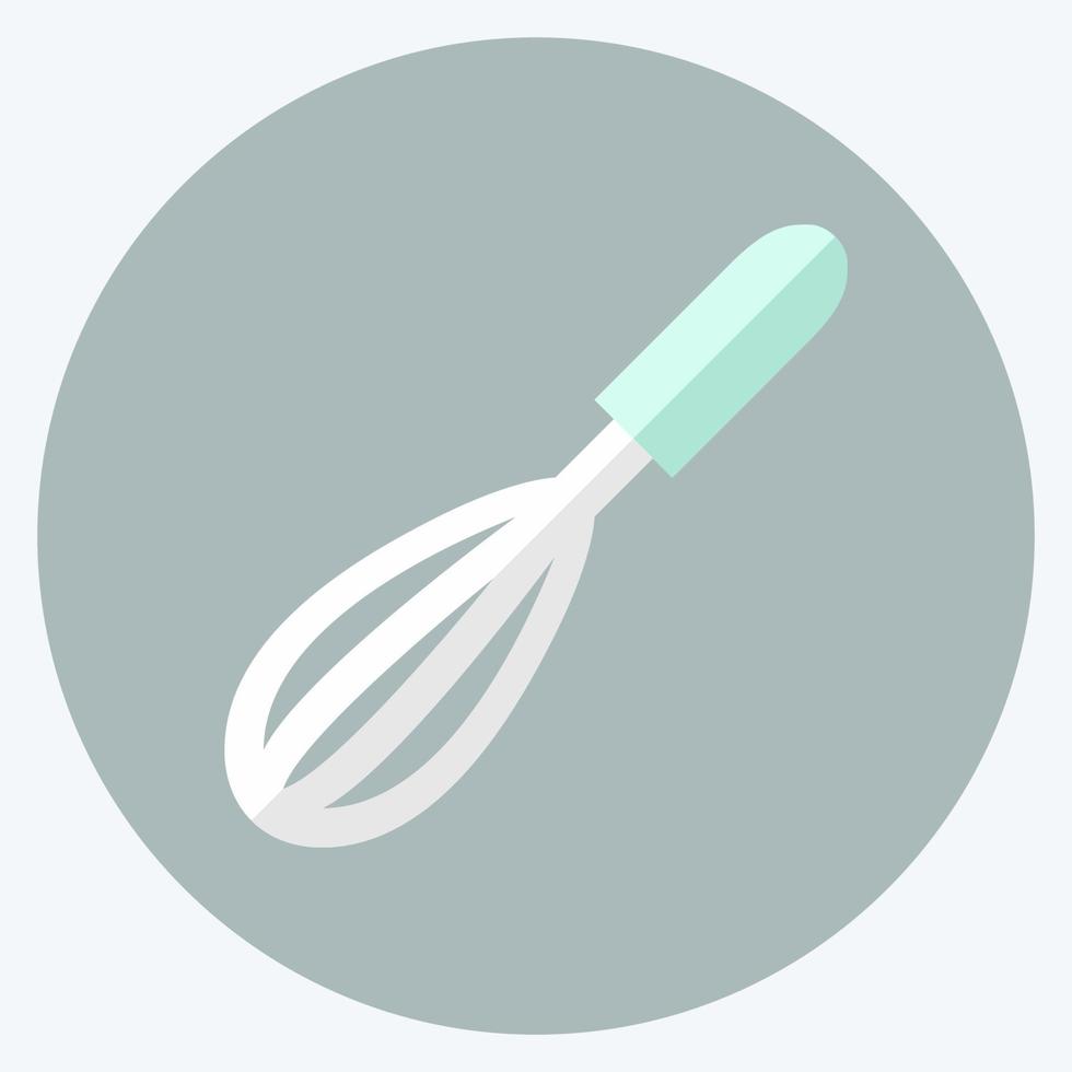 Icon Whisk - Flat Style - Simple illustration,Editable stroke vector