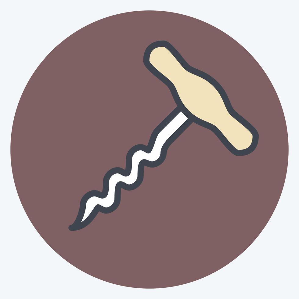 Icon Corkscrew - Color Mate Style - Simple illustration,Editable stroke vector