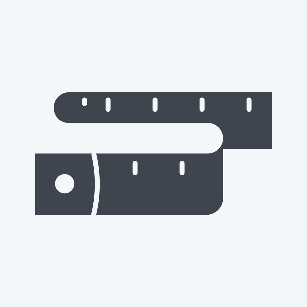 Measuring Tape Icon in trendy glyph style isolated on soft blue background vector