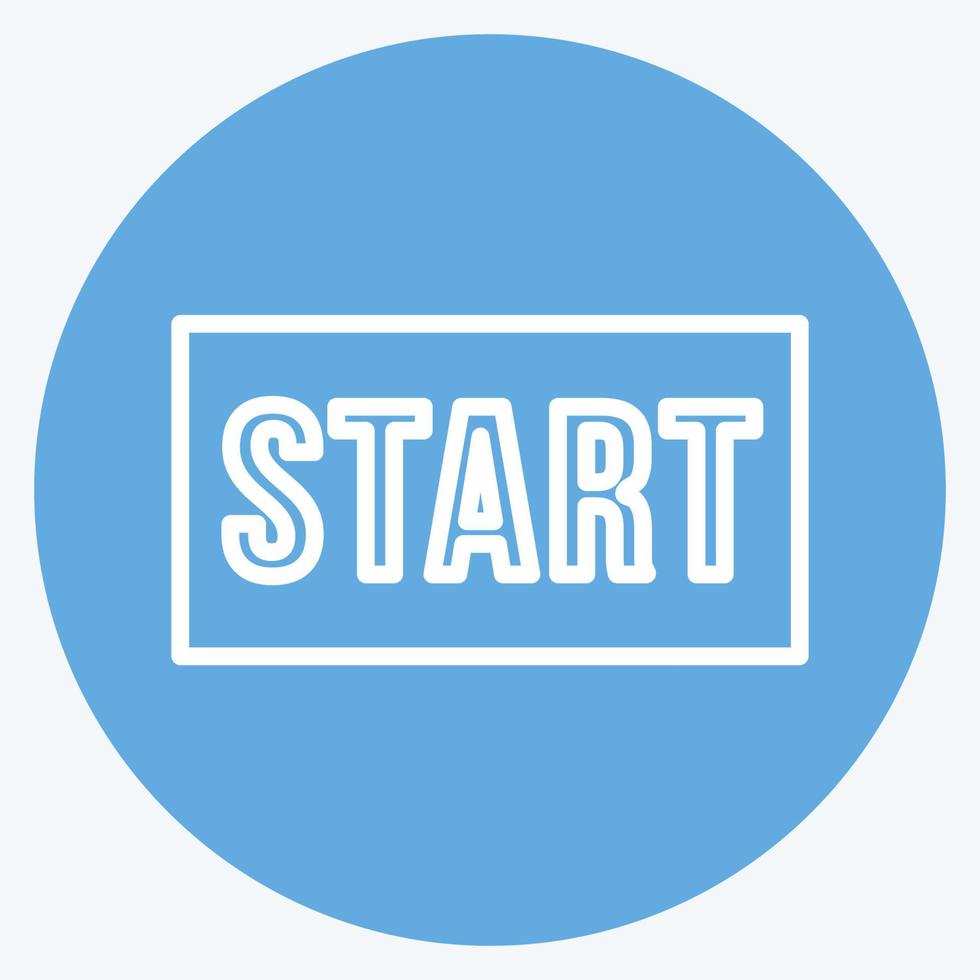 Start Icon in trendy blue eyes style isolated on soft blue background vector