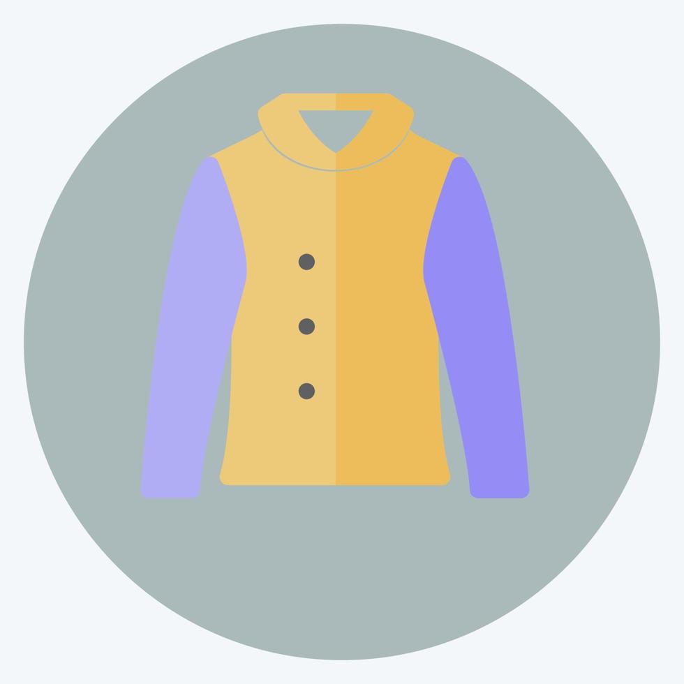 Warm Jacket Icon in trendy flat style isolated on soft blue background vector